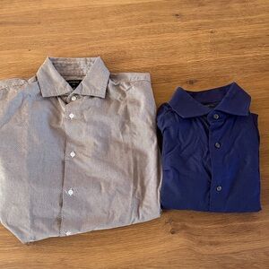 BOGO Banana Republic Blue and Brown Casual Shirts men’s medium slim.